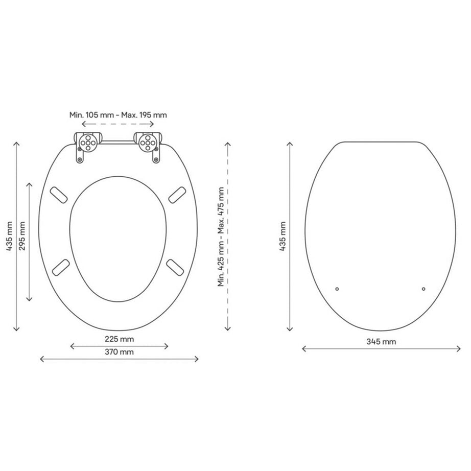 Bathroom Toilet Seat Soft-Close Moulded Wood Beach Print Round Adjustable - Image 6
