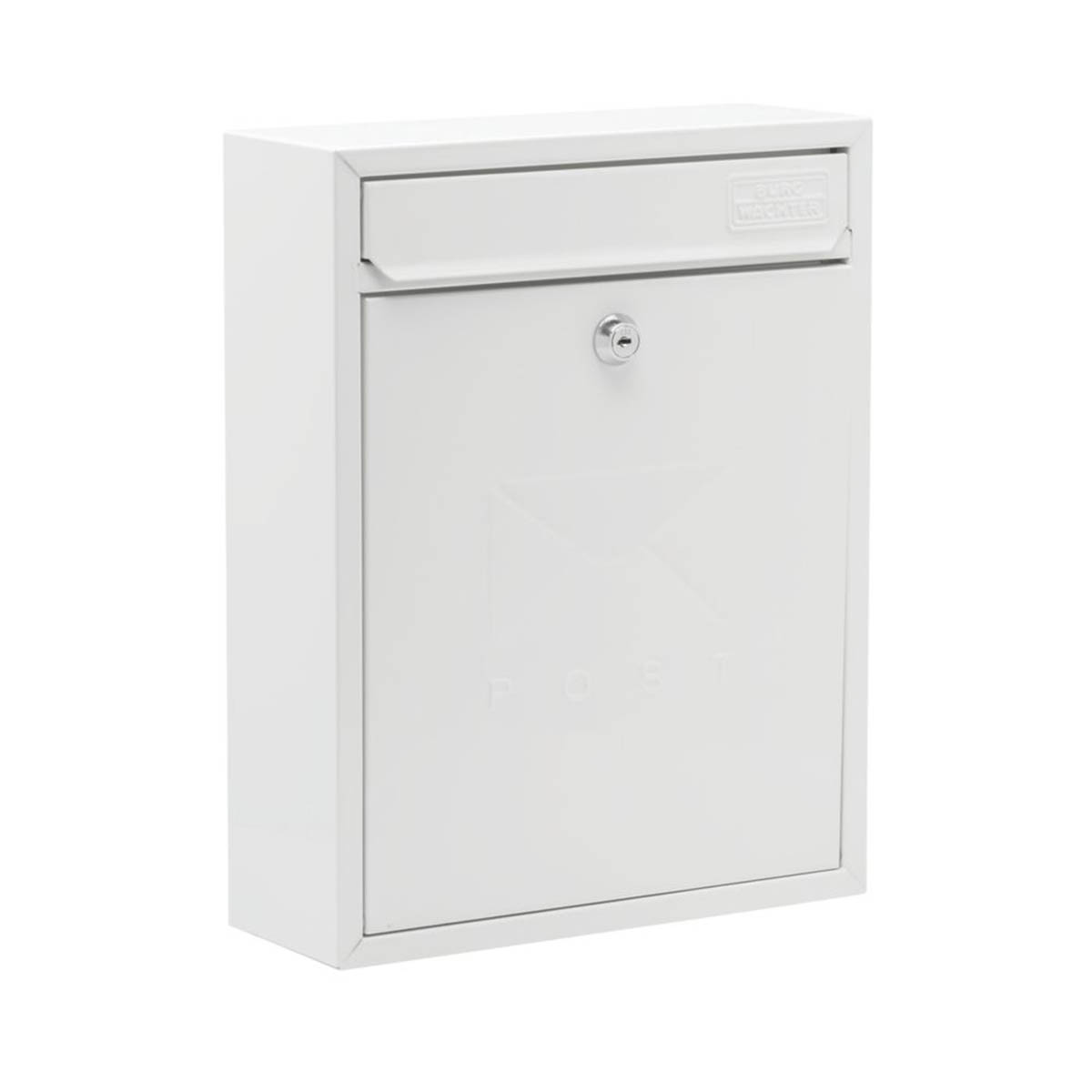 Burg-Wachter Post Box Compact Letterbox White Powder-Coated Steel 2 Keys - Image 1