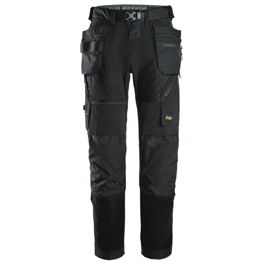 Snickers Work Trousers Mens Regular Fit Black Stretch Multi Pocket 33W 30L - Image 1