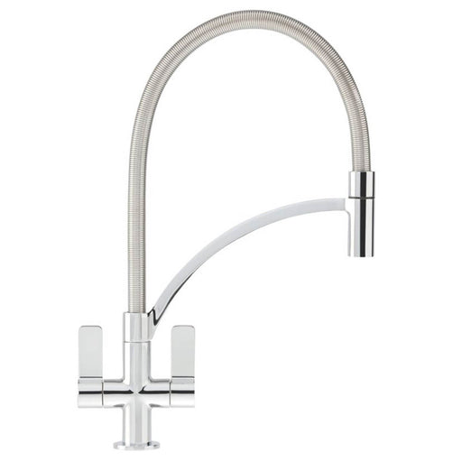 Franke Kitchen Tap Pull-Out Mono Mixer Wave Chrome Dual Lever - Image 1
