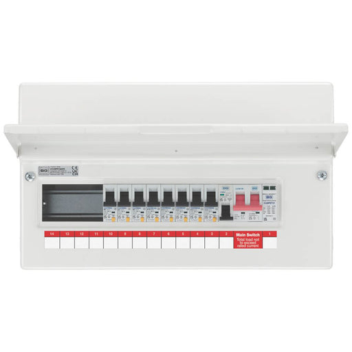 BG Consumer Unit Fuse Box 16-Module 12-Way Part-Populated  Main Switch with SPD - Image 1