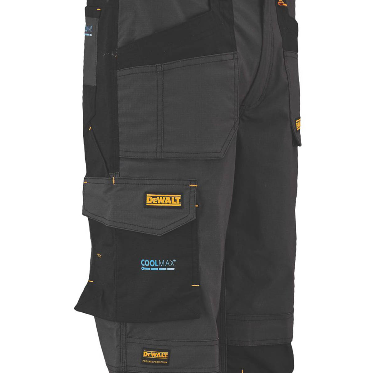 DeWalt Work Trousers Mens Slim Fit Black Grey Cargo Multi Pockets 32"W 31"L - Image 4