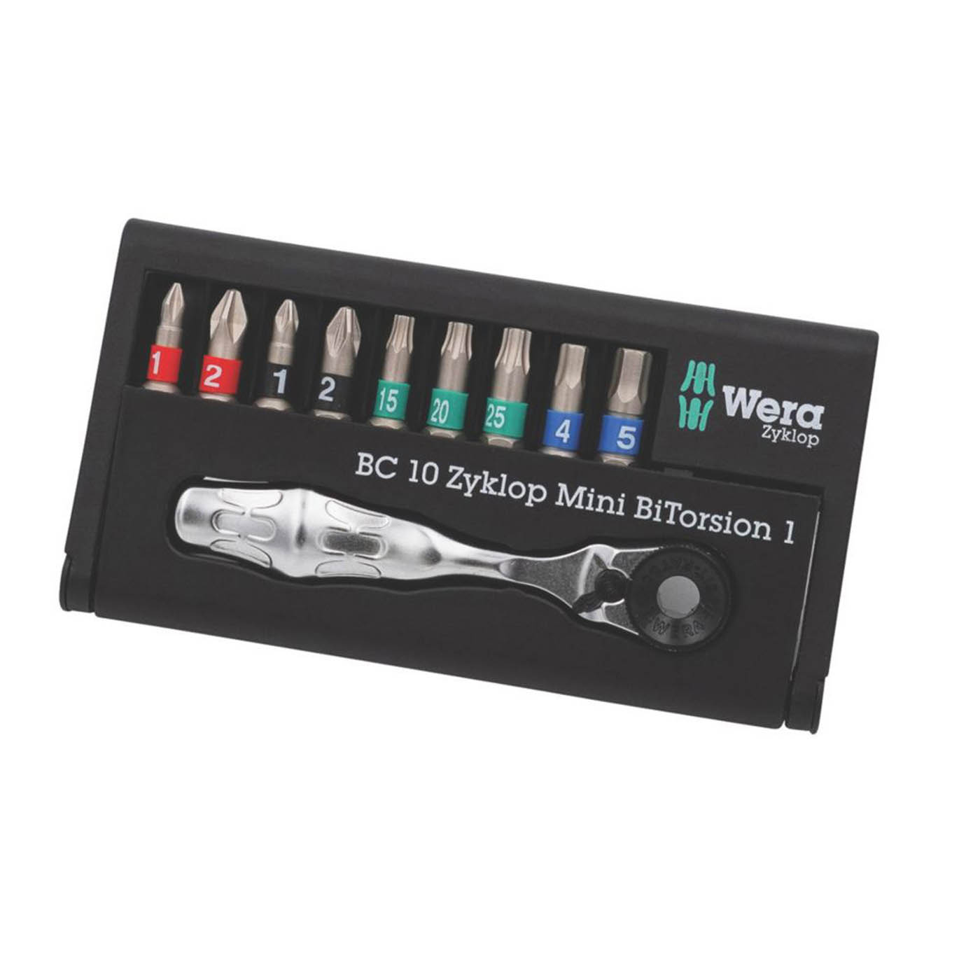 Wera Ratchet Accessory Set Drop Forged Ball Socket Lock 1/4" Drive 10 Pcs - Image 1