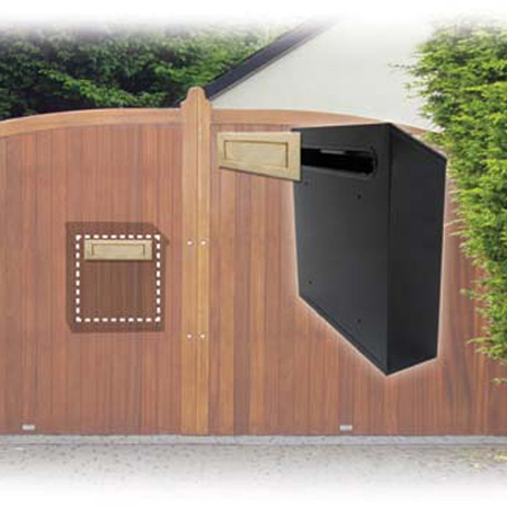 Post Box Black Lockable Letter Mail Contemporary Waterproof Gate/Door Mounted - Image 3