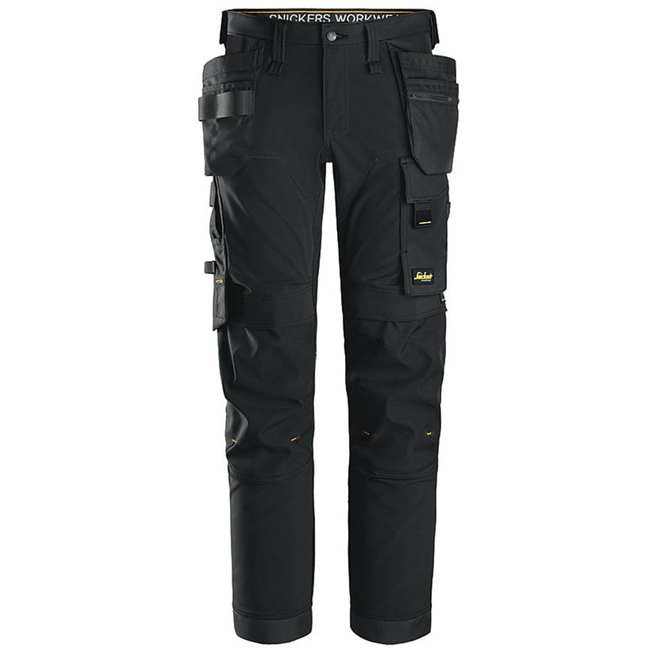 Mens Work Trousers Shell Stretch HP Black Slim Fit Pockets Windproof W33 L32 - Image 1