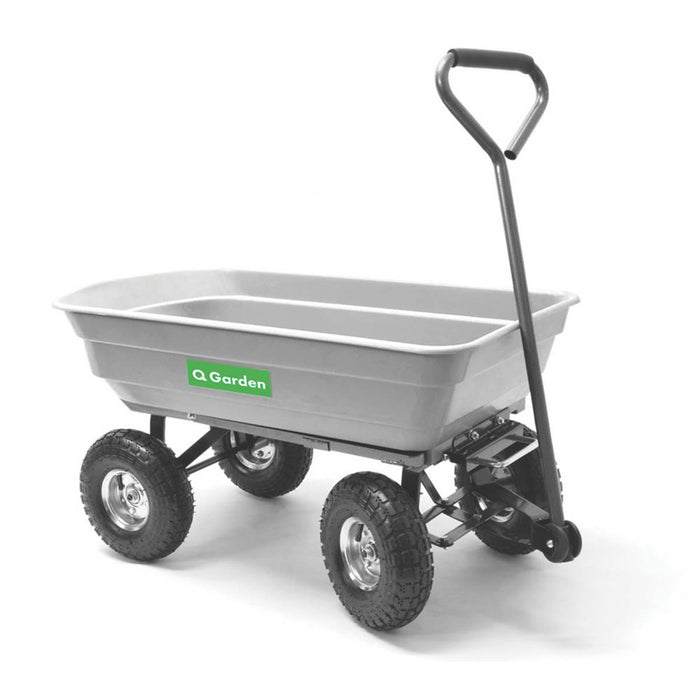 Garden Cart Trolley Wheelbarrow Heavy Duty 4 Pneumatic Wheels 1150 x 515 x 210mm - Image 1