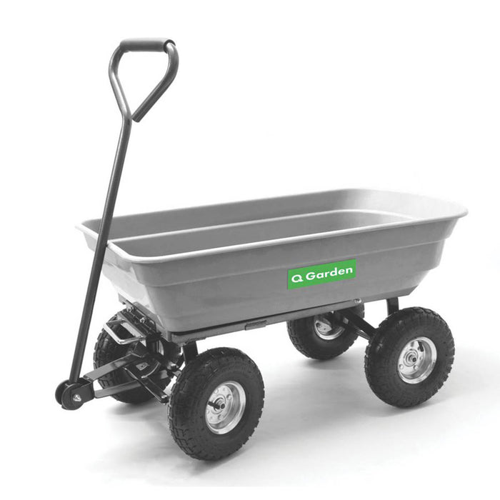 Garden Cart Trolley Wheelbarrow Heavy Duty 4 Pneumatic Wheels 1150 x 515 x 210mm - Image 2