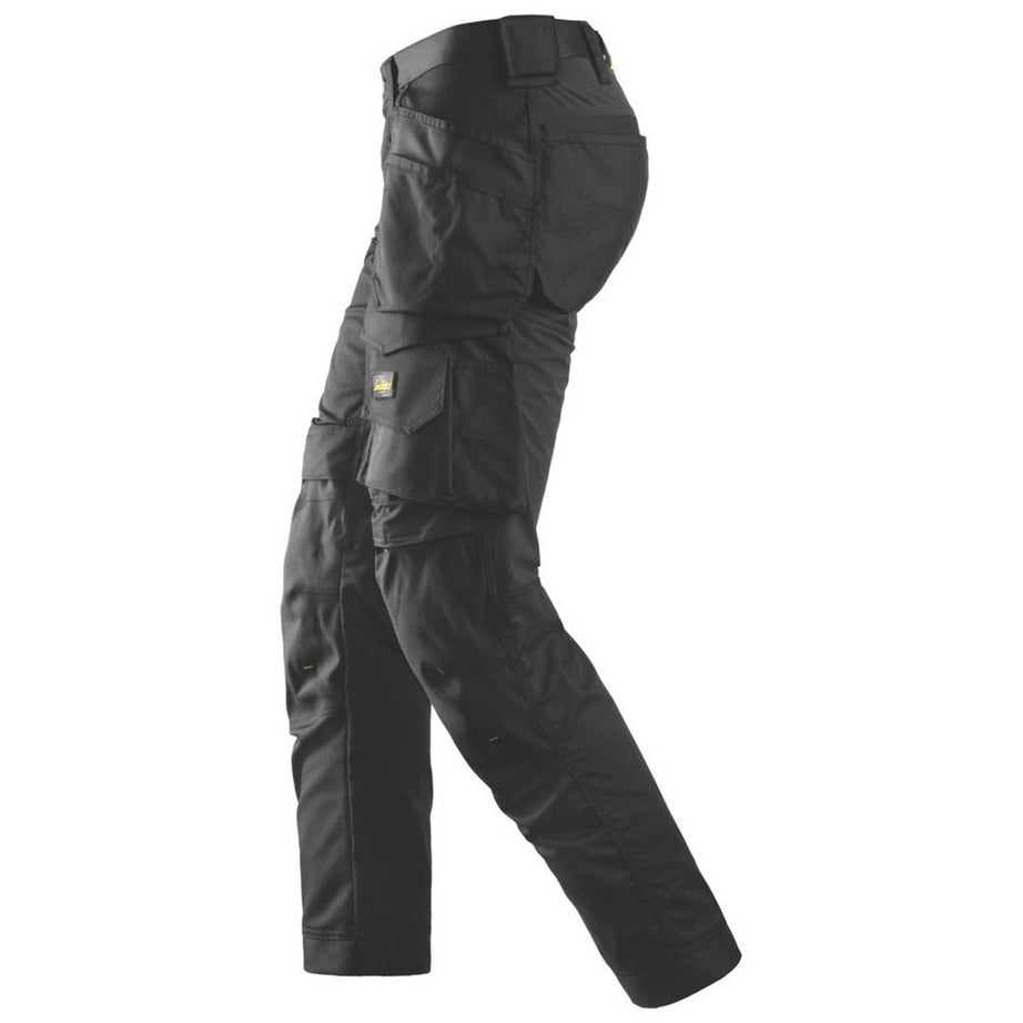 Snickers Mens Work Trousers Stretch Black Slim Fit Holster Pockets 33" W 32" L - Image 3
