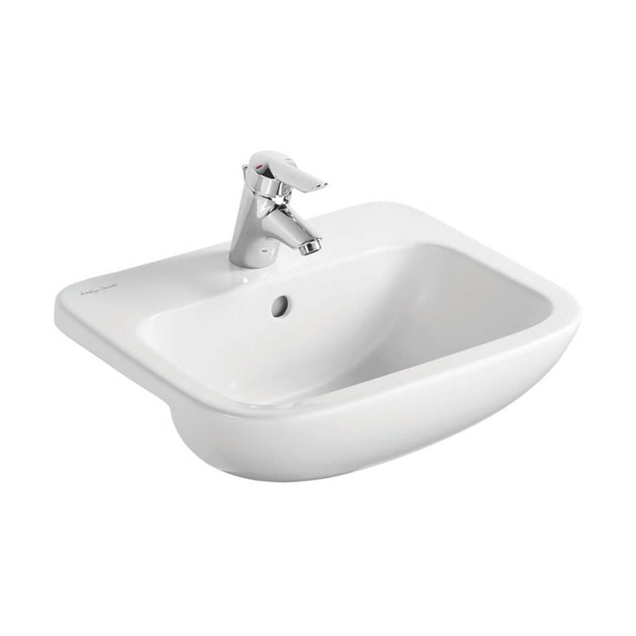 Bathroom Sink Washbasin Semi-Countertop Ceramic Durable Rectangular 500mm - Image 2