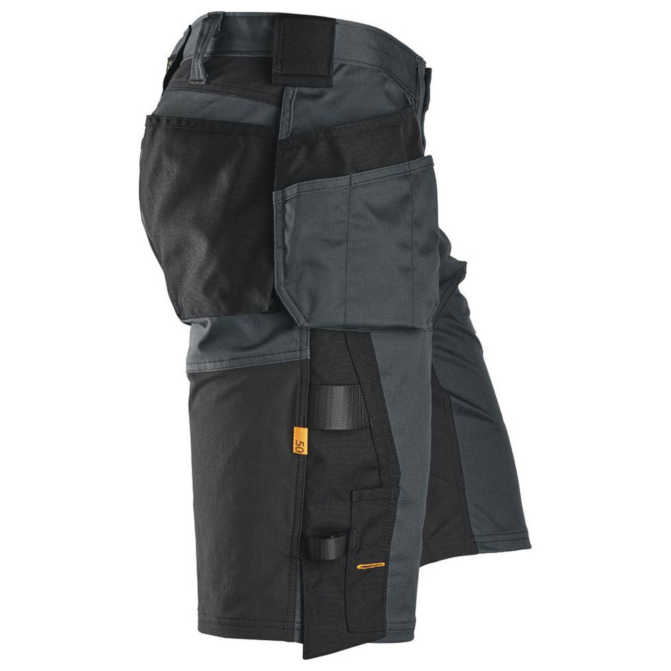 Snickers Work Shorts Mens Grey Black Loose Fit Multi Pockets Stretch Cargo 38W - Image 3
