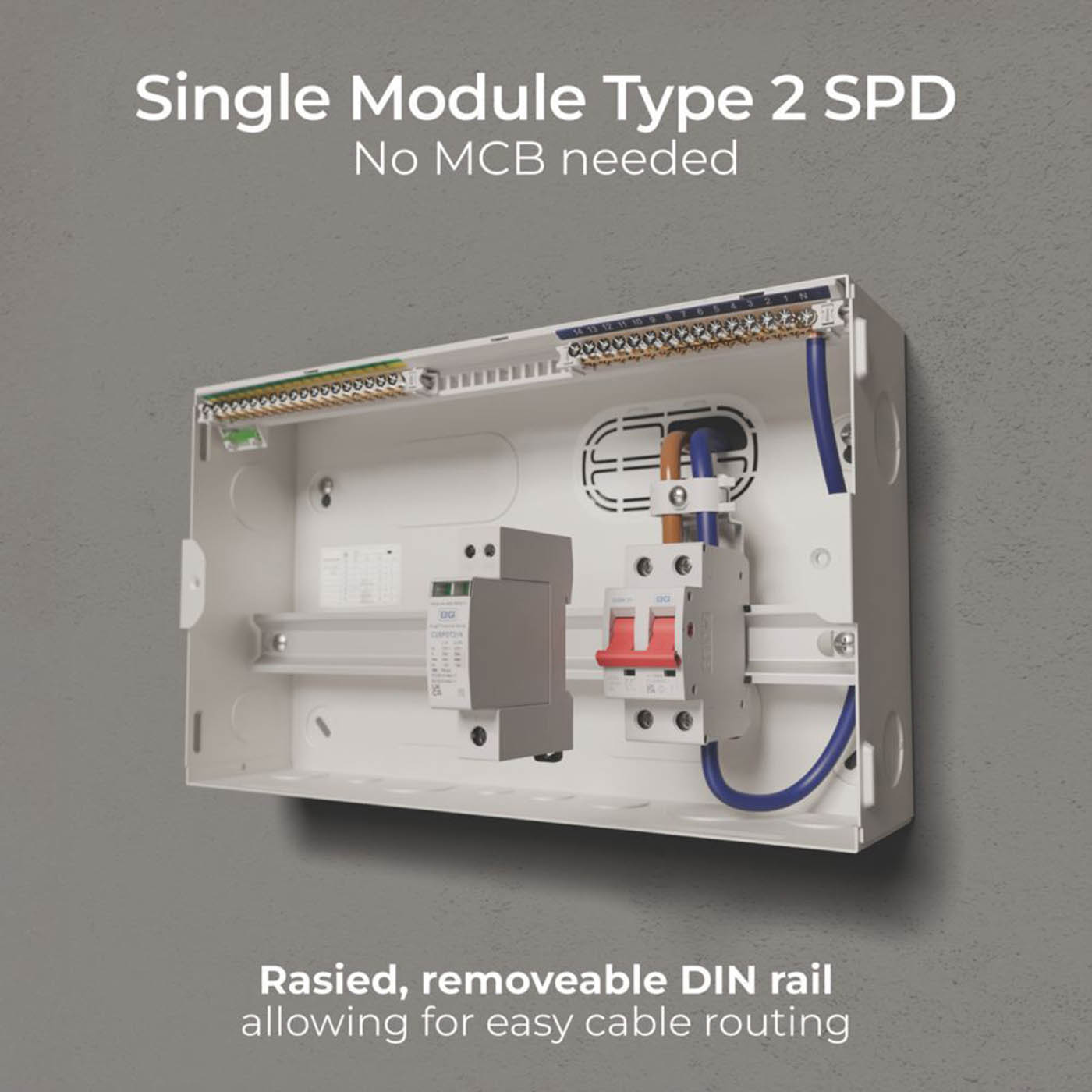 British General Consumer Unit With SPD 13- Module 13 Way Part Populated 100A - Image 4
