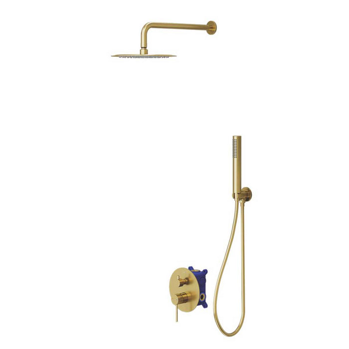 Swirl Multi Head Shower Concealed Rear Fed Satin Brass Single Spray Pattern - Image 6