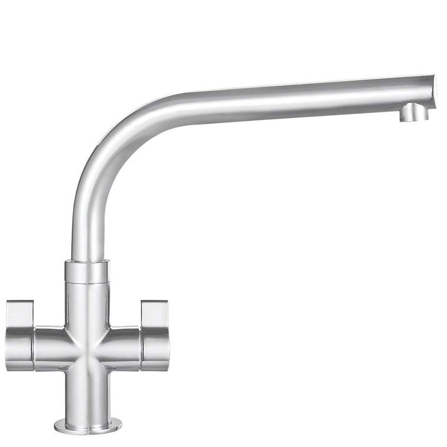 Franke Kitchen Mixer Tap Sion Brushed Steel Dual Lever Swivel Spout - Image 2