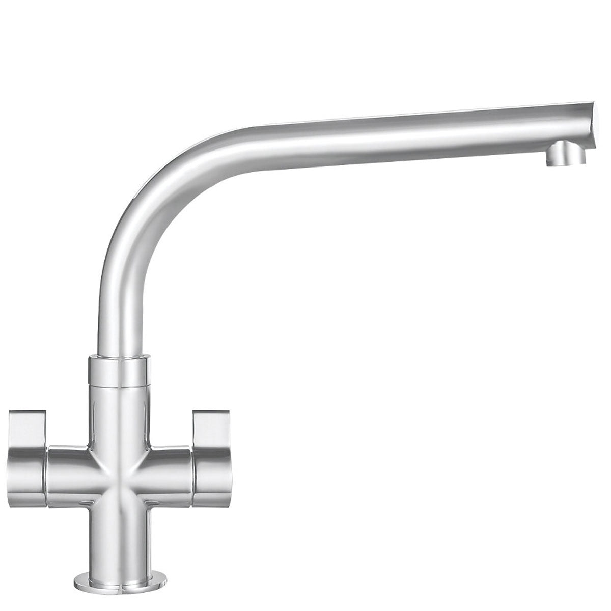 Franke Kitchen Mixer Tap Sion Brushed Steel Dual Lever Swivel Spout - Image 2