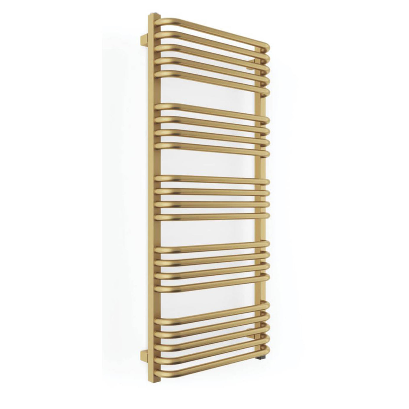 Towel Rail Radiator Electric Brass Curved Bathroom Warmer 600W (H)114x(W)50cm - Image 1