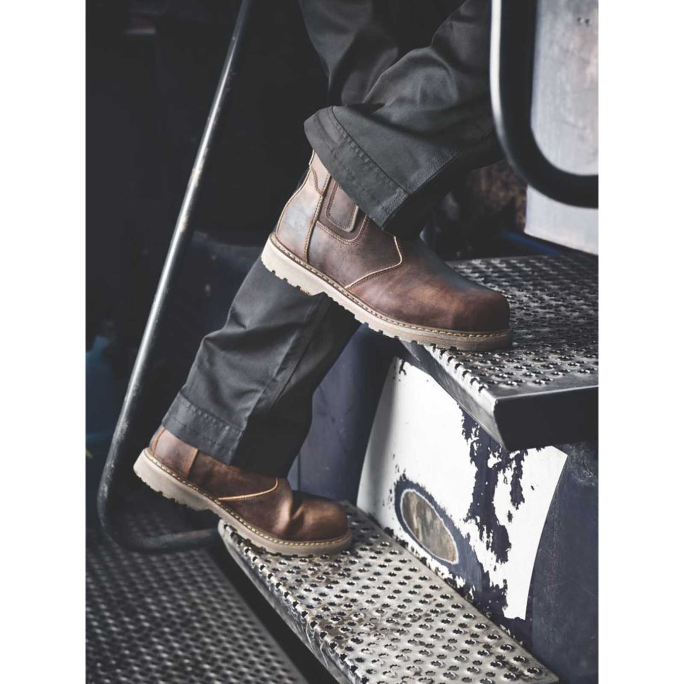 Site Safety Dealer Boots Mens Wide Fit Brown Leather Shoes Steel Toe Size 14 - Image 3