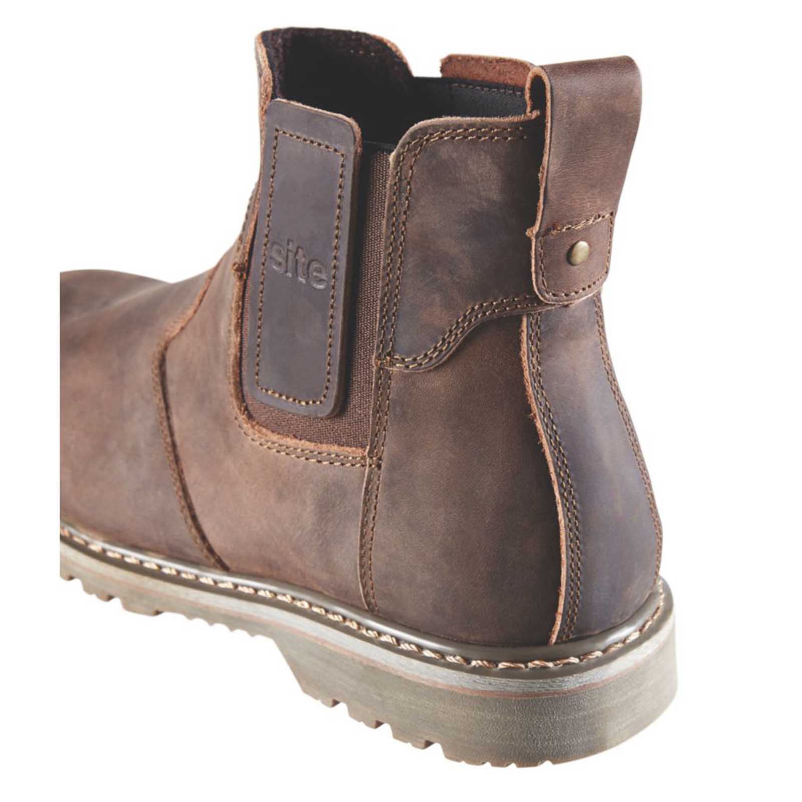 Site Safety Dealer Boots Mens Wide Fit Brown Leather Shoes Steel Toe Size 14 - Image 5