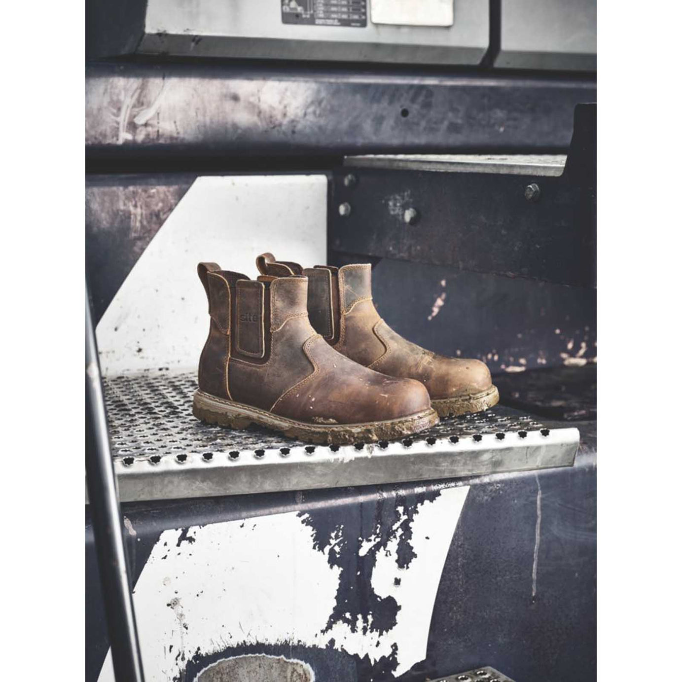 Site Safety Dealer Boots Mens Wide Fit Brown Leather Shoes Steel Toe Size 14 - Image 6