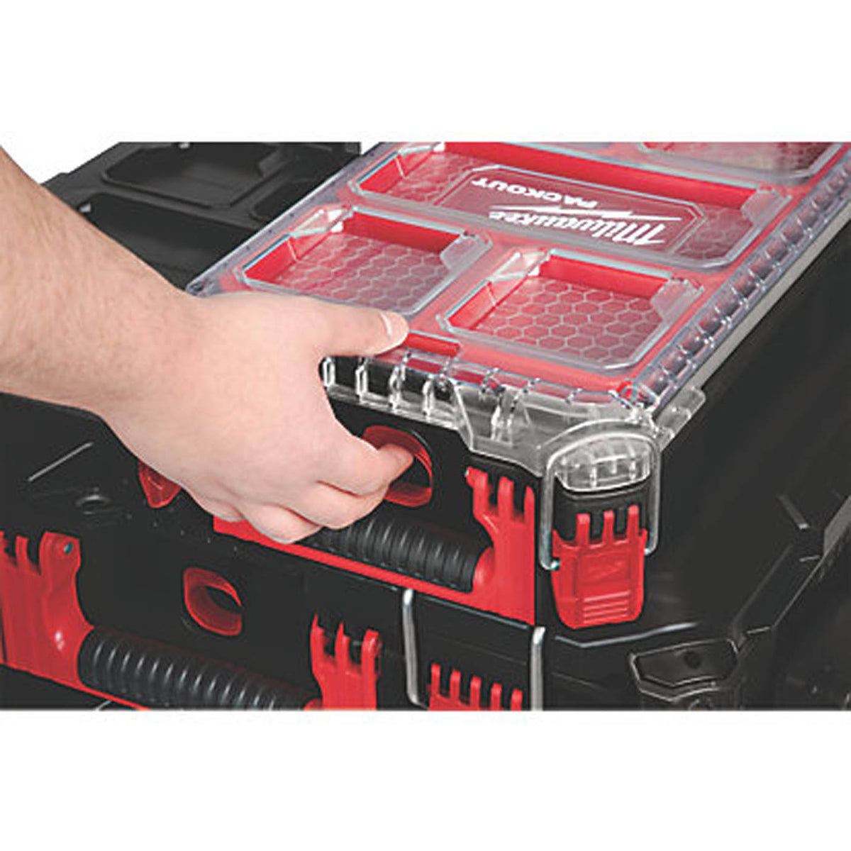 Milwaukee Packout Organizer Case 9¾ x 15" Compact Storage With Metal Clamps - Image 2