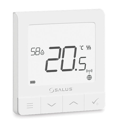 Salus Heating Thermostat Wireless White Ultra slim LCD Display Smart Modern - Image 1