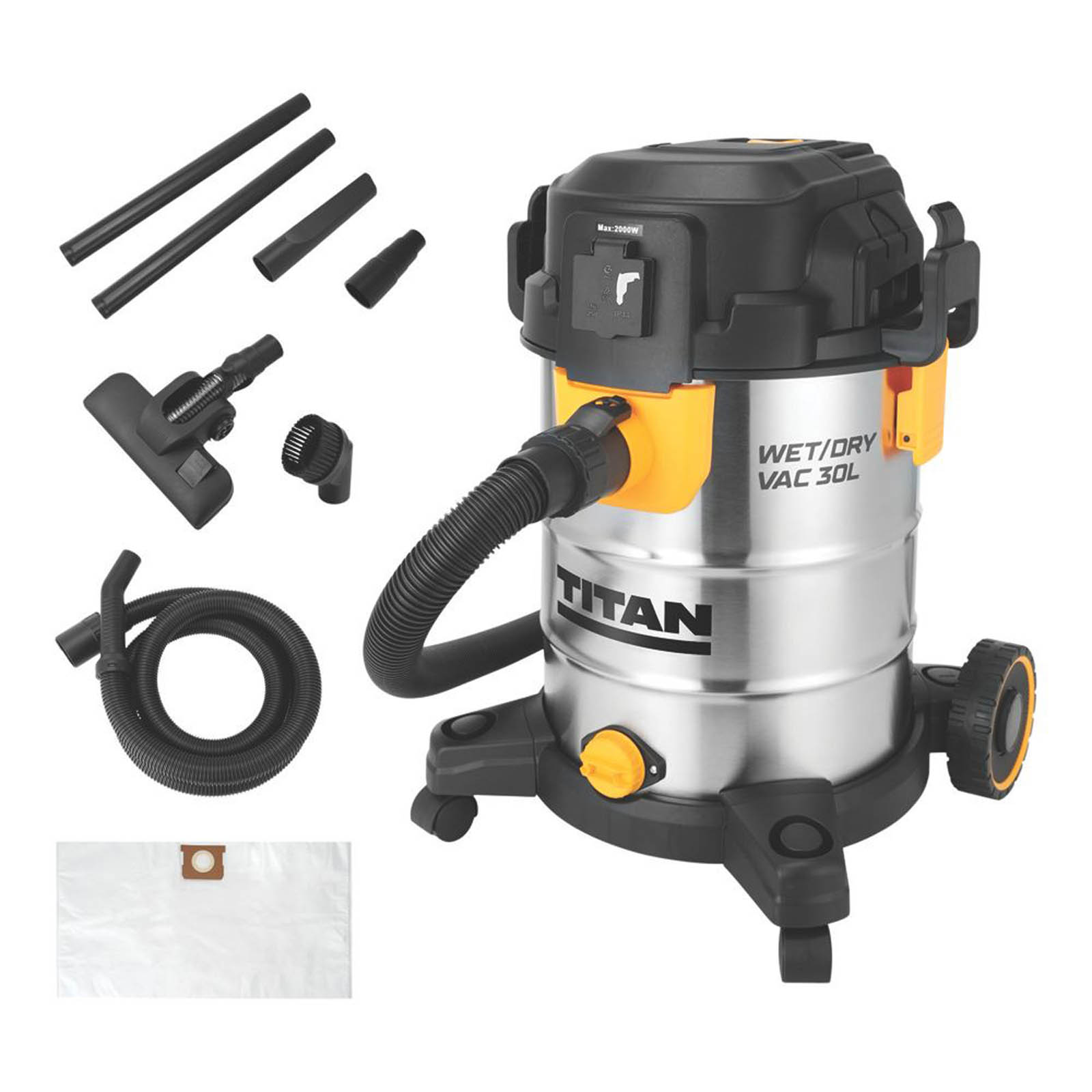 Titan TTB1351VAC 1400W 30Ltr  Wet & Dry Vacuum 220-240V - Image 2