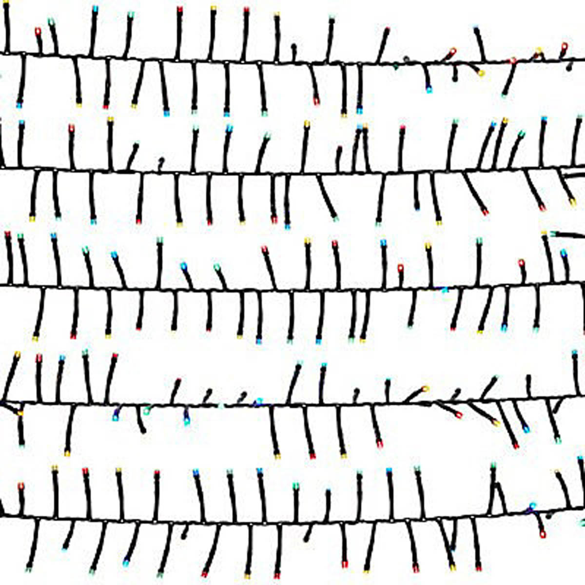 186 LED Christmas String Lights 1000 Multicolour Cluster Timer Indoor  25m - Image 2