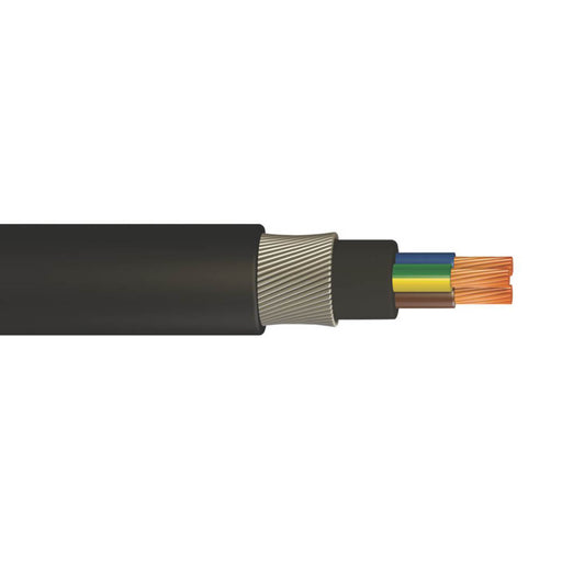 Time Armoured Cable 3 Core 6943X 7 Strands Black Round 2.5mm² Coil 25m - Image 1