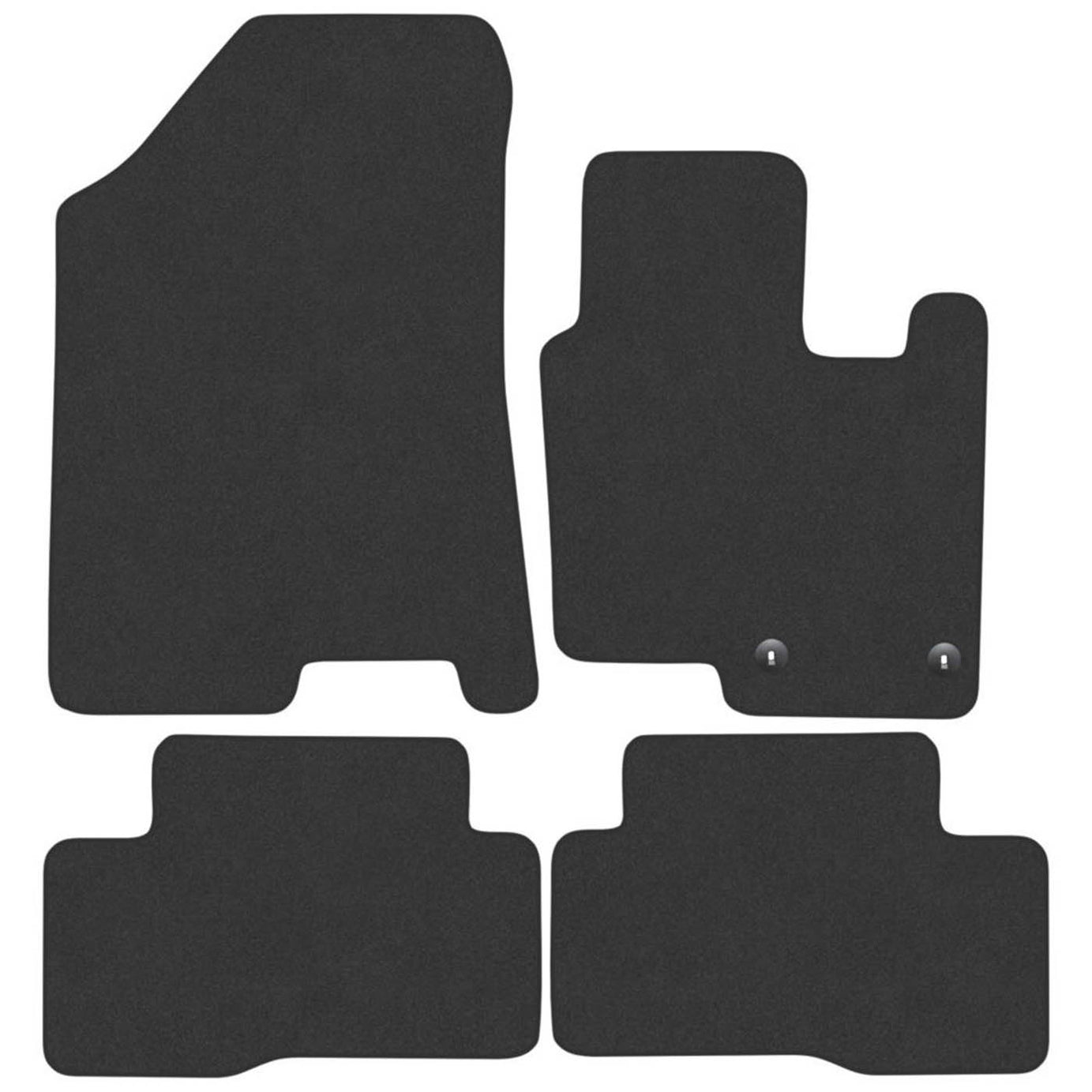Car Mat Co. Floor Mats Set Kia Sportage 2022 on Carpet Rubber 4 Piece Black - Image 1
