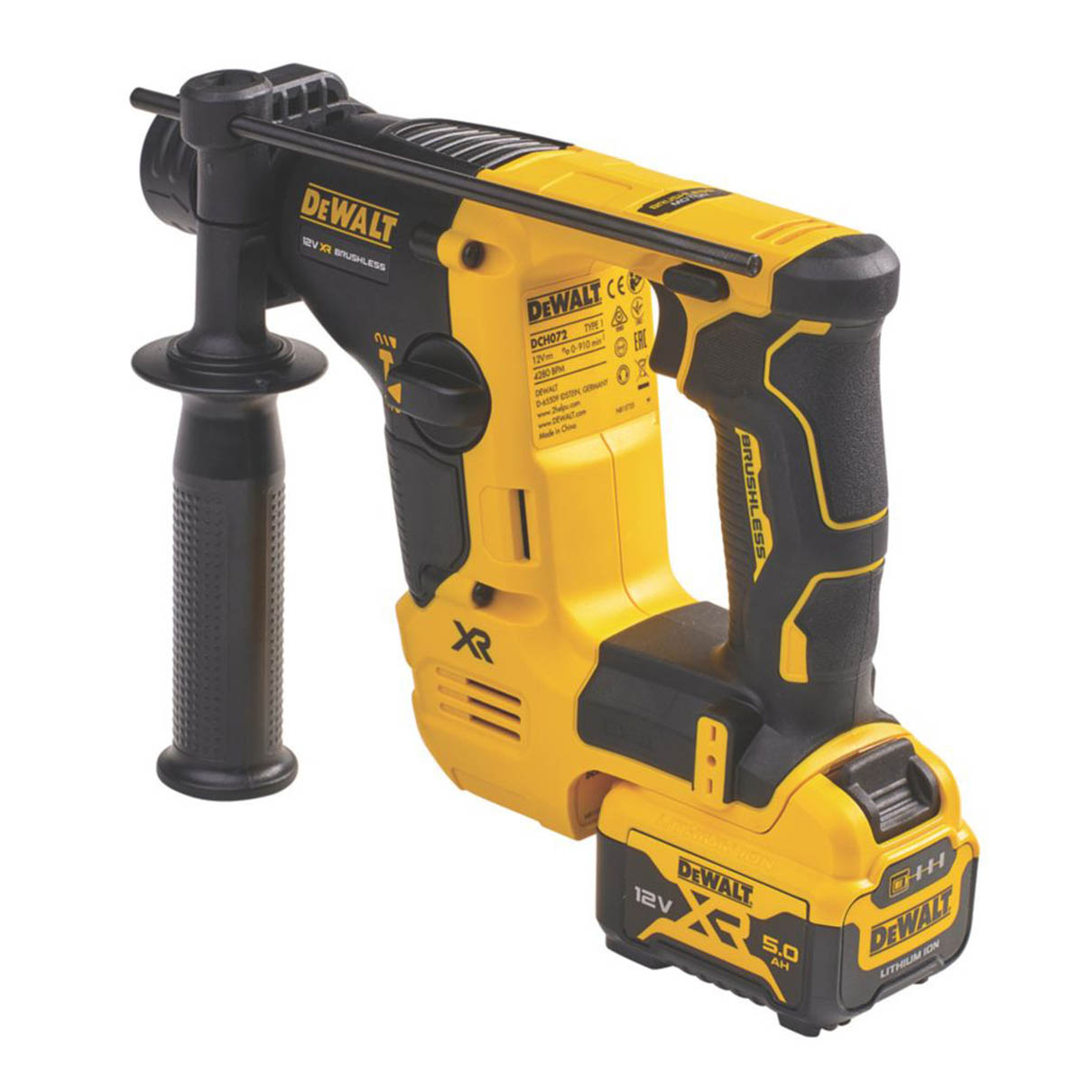 DeWalt SDS Plus Drill Cordless 12V 2x5.0Ah Li-Ion DCH072P2-GB Brushless Compact - Image 3