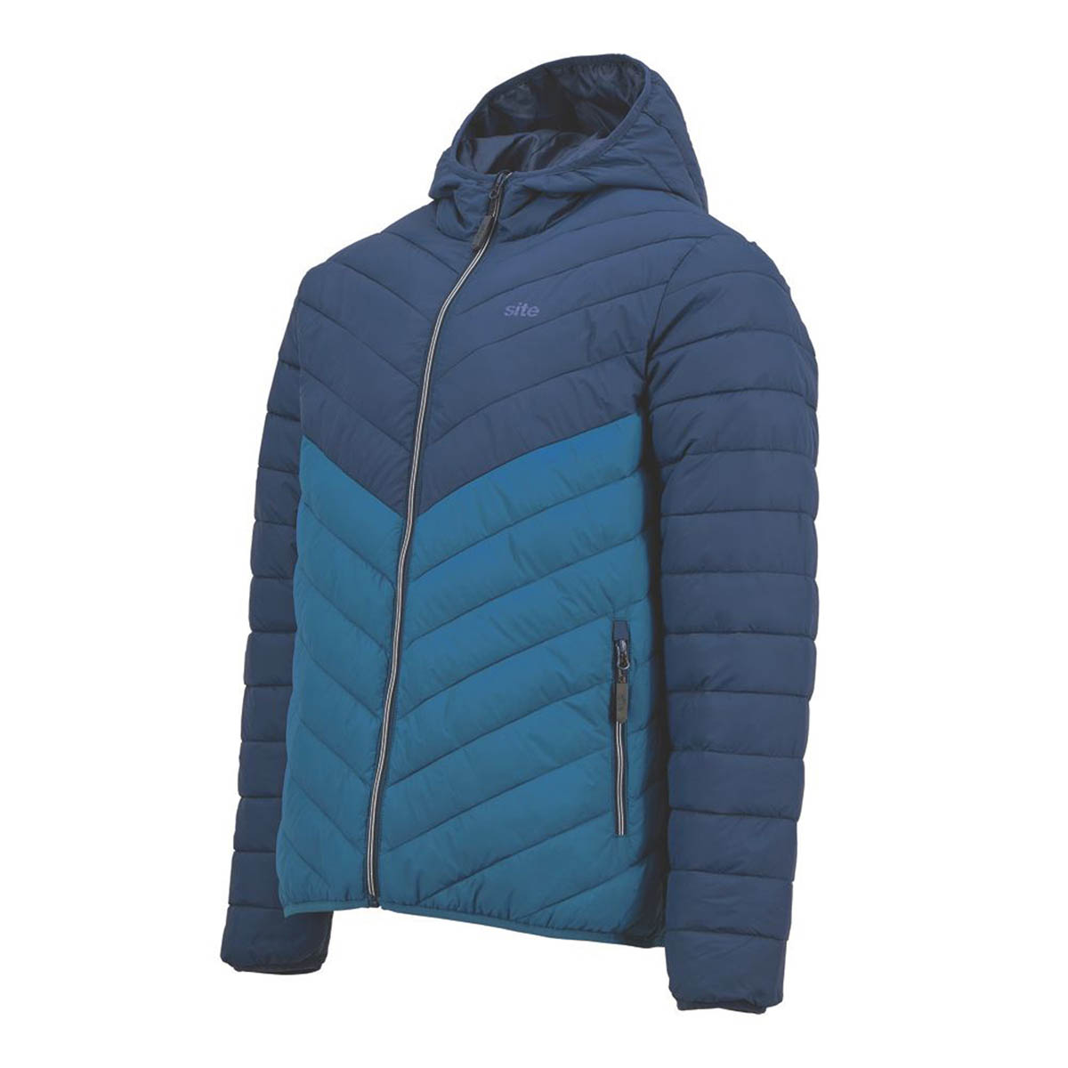 Mens Work Jacket Lightweight Water-Repellent Zipped Navy Blue X Large 50" Chest - Image 1