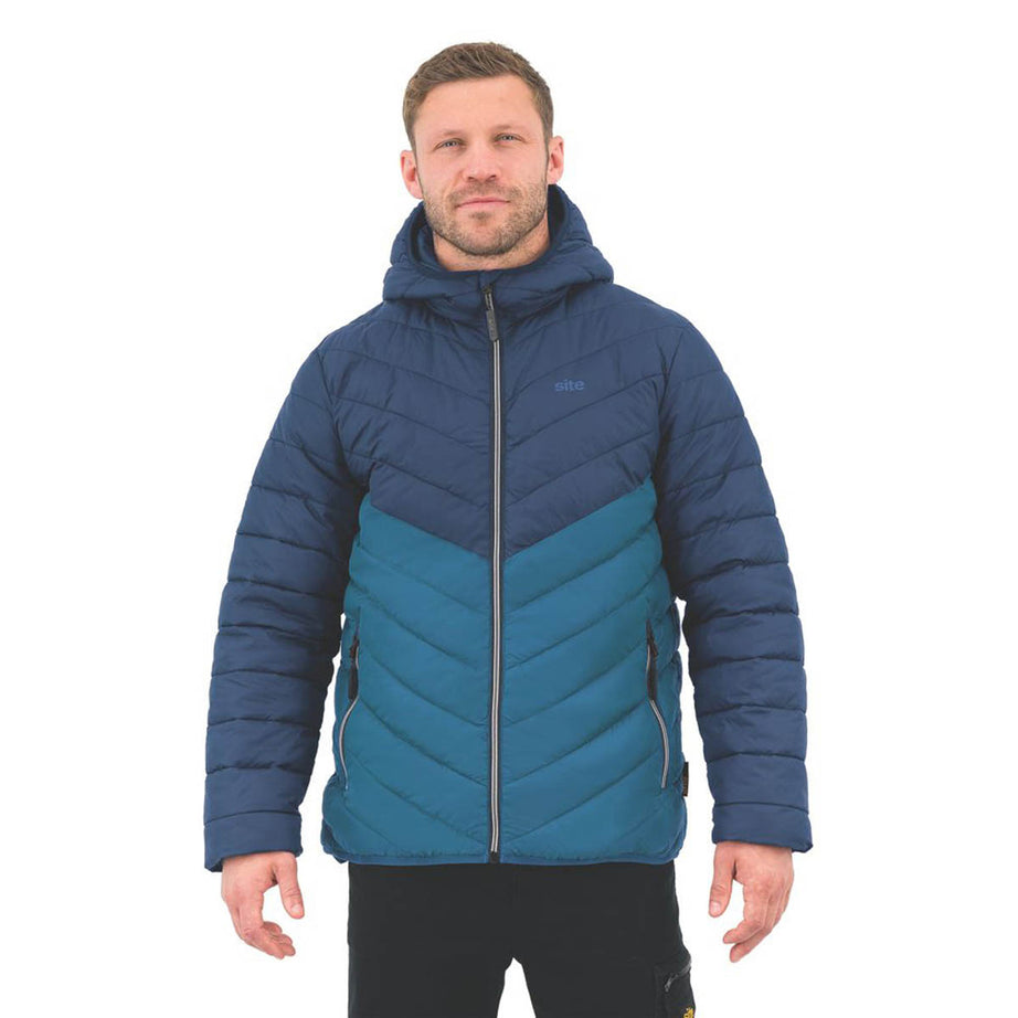 Mens Work Jacket Lightweight Water-Repellent Zipped Navy Blue X Large 50" Chest - Image 4