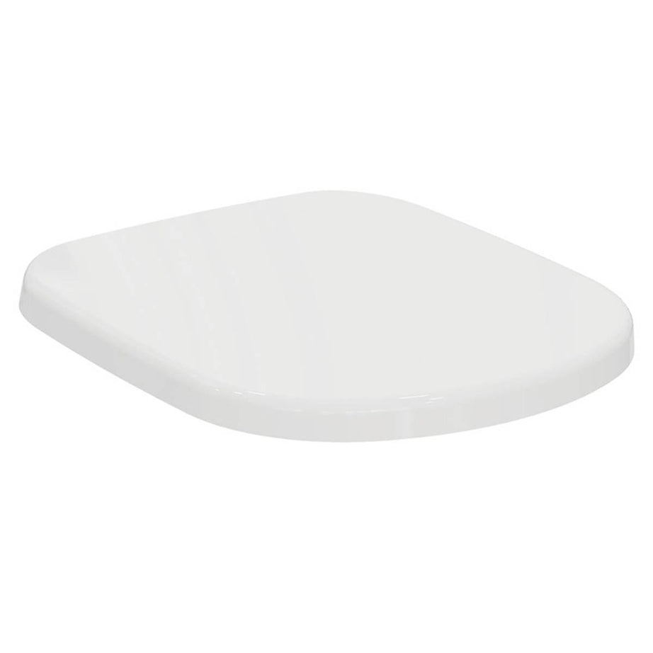 Toilet Seat Cover Soft-Close Duraplast White Top Fix Modern Durable - Image 1