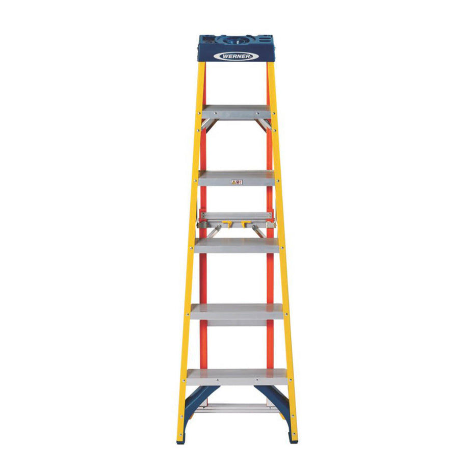 Werner Step Ladder 1.67m Fibreglass Swingback 6 Step Heavy Duty Ergonomic - Image 3