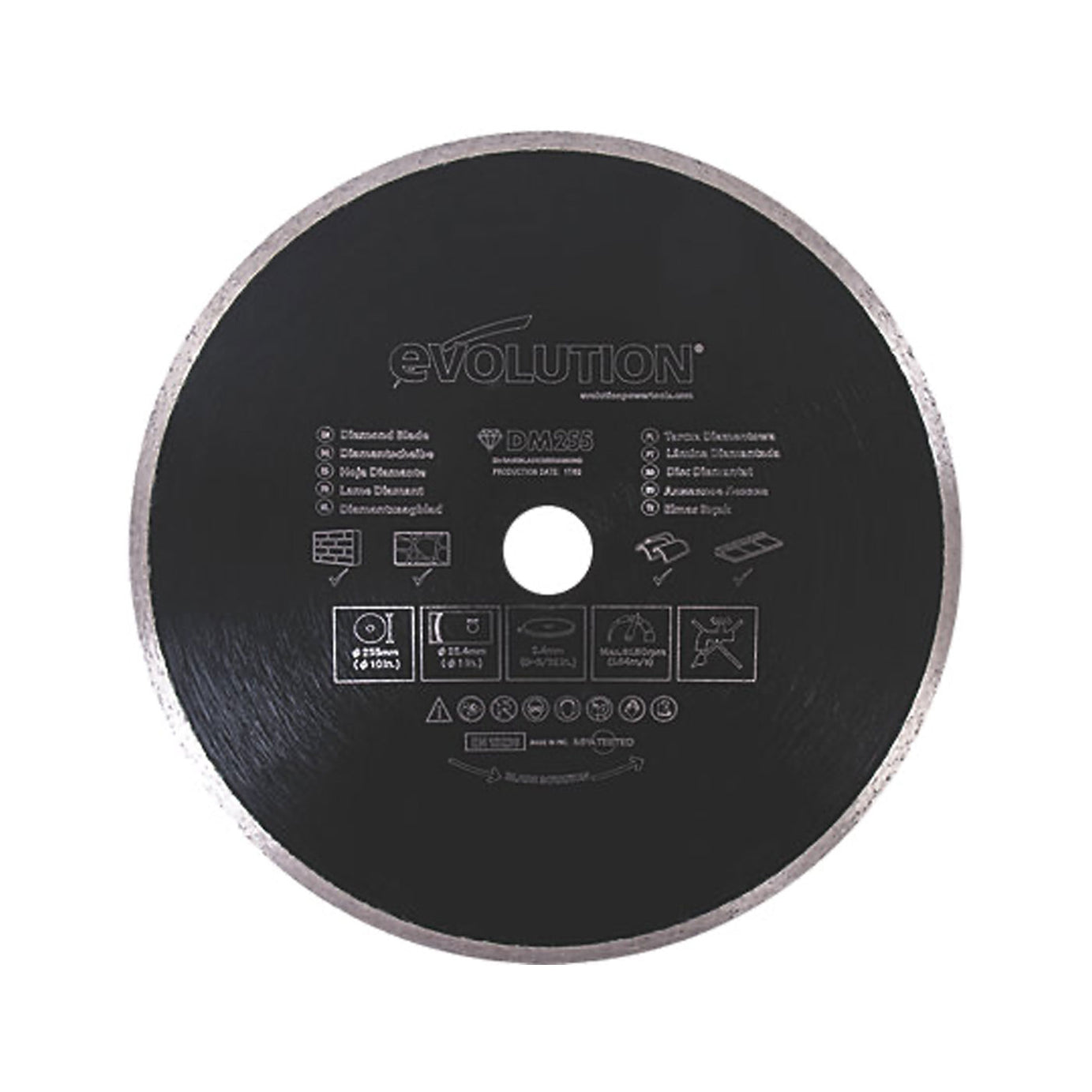 Evolution Diamond Blade RAGEBLADE255DIAMOND Masonry Dry Use 255x25.4mm - Image 1