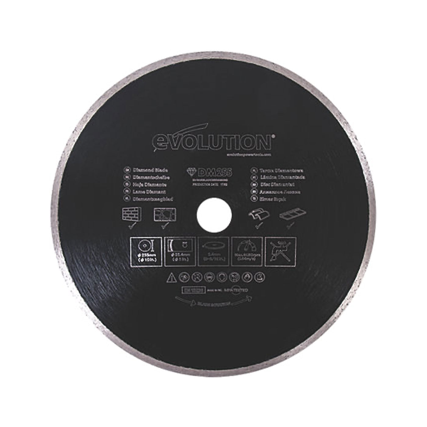 Evolution Diamond Blade RAGEBLADE255DIAMOND Masonry Dry Use 255x25.4mm - Image 1