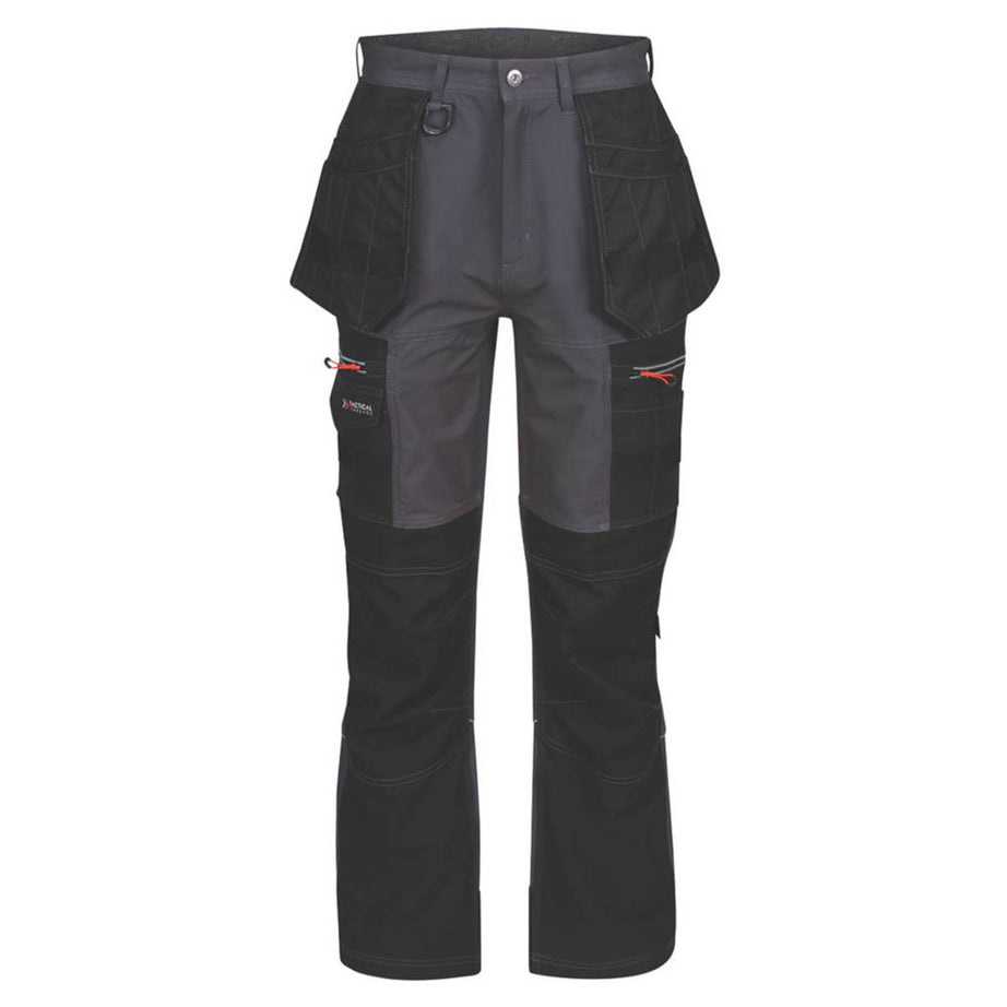 Regatta Work Trousers Mans Classic Fit Grey Black Stretch Multi Pocket 33W 29L - Image 1