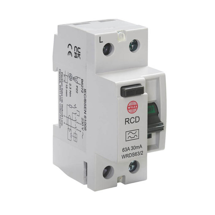 Wylex RCD Type A GB6:SFWRDS63/2 Single Phase Double Pole 63A 30mA Plug In - Image 3