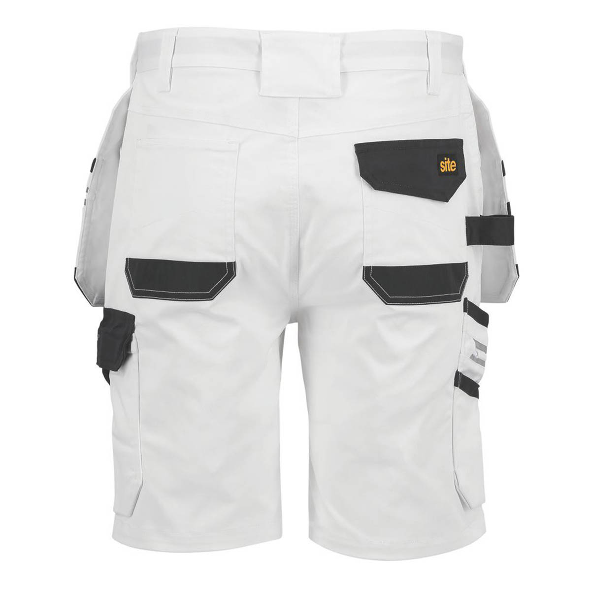 Site Mens Work Shorts Cargo White Stretch Multi Pockets Hammer Strap 30" W - Image 3
