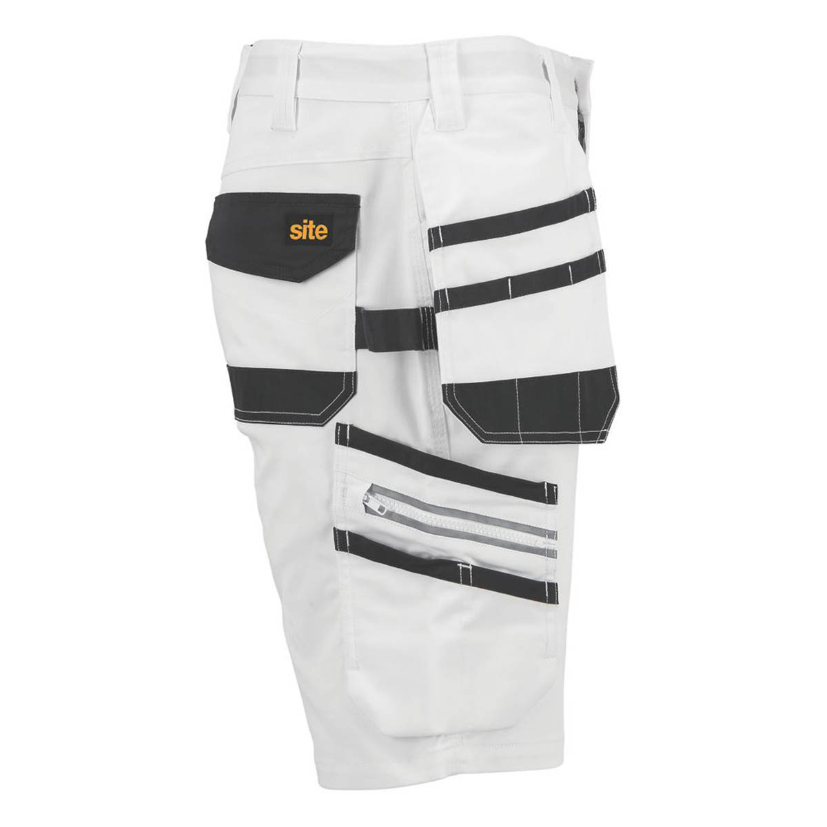 Site Mens Work Shorts Cargo White Stretch Multi Pockets Hammer Strap 30" W - Image 4