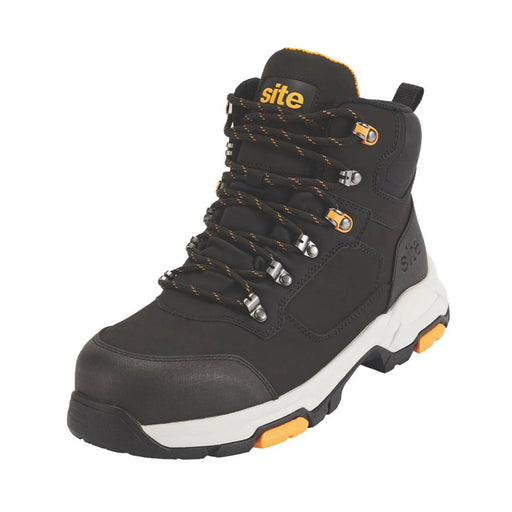 Site Safety Boots Mens Standard Fit Black Leather Waterproof Steel Toe Size 10 - Image 1