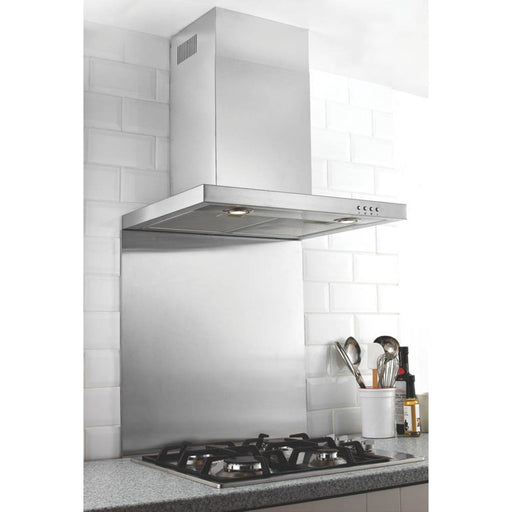 Kitchen Cooker Splashback Grade Stainless Steel Wall Plate Satin 750 x 600mm - Image 1