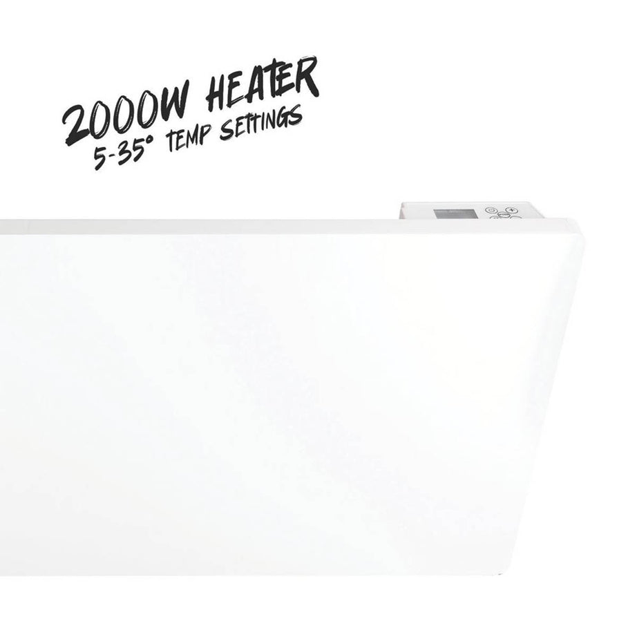 Convection Panel Heater Electric White Timer Compact Programmable 2000W 45x104cm - Image 4