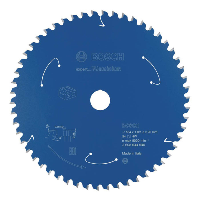 Bosch Circular Saw Blade Expert Aluminium Plastic Wood Extra Fine Cut 184x20mm - Image 2