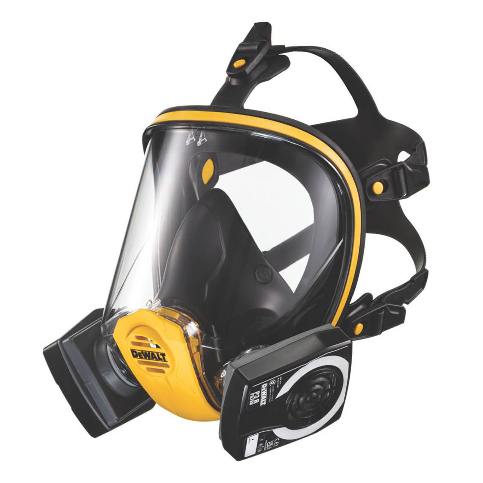 DeWalt Full Face Mask Respirator Unisex Reusable P3 Filters Lightweight Large - Image 3
