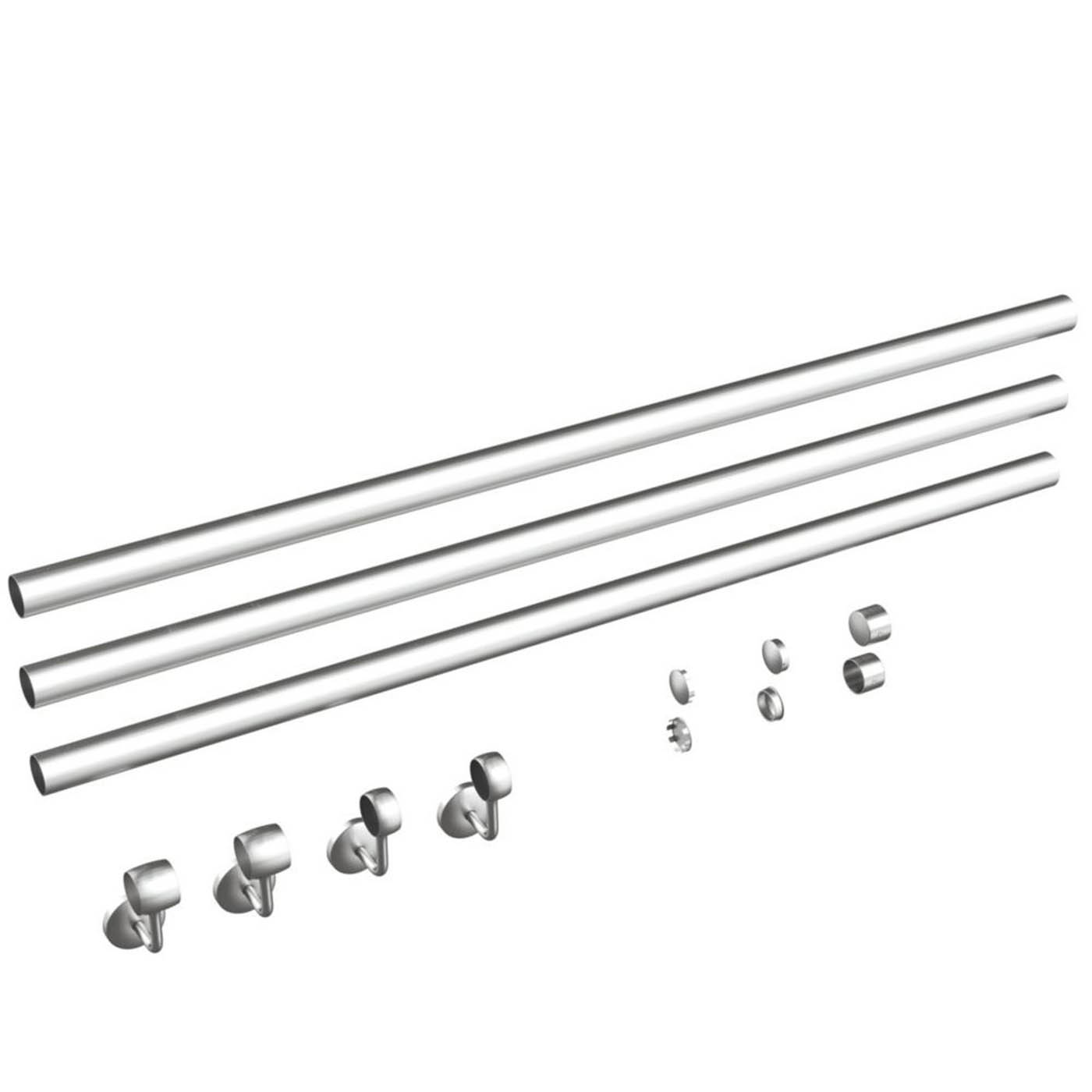 Rothley  Steel Handrail Kit Brushed Silver 3600mm - Image 1