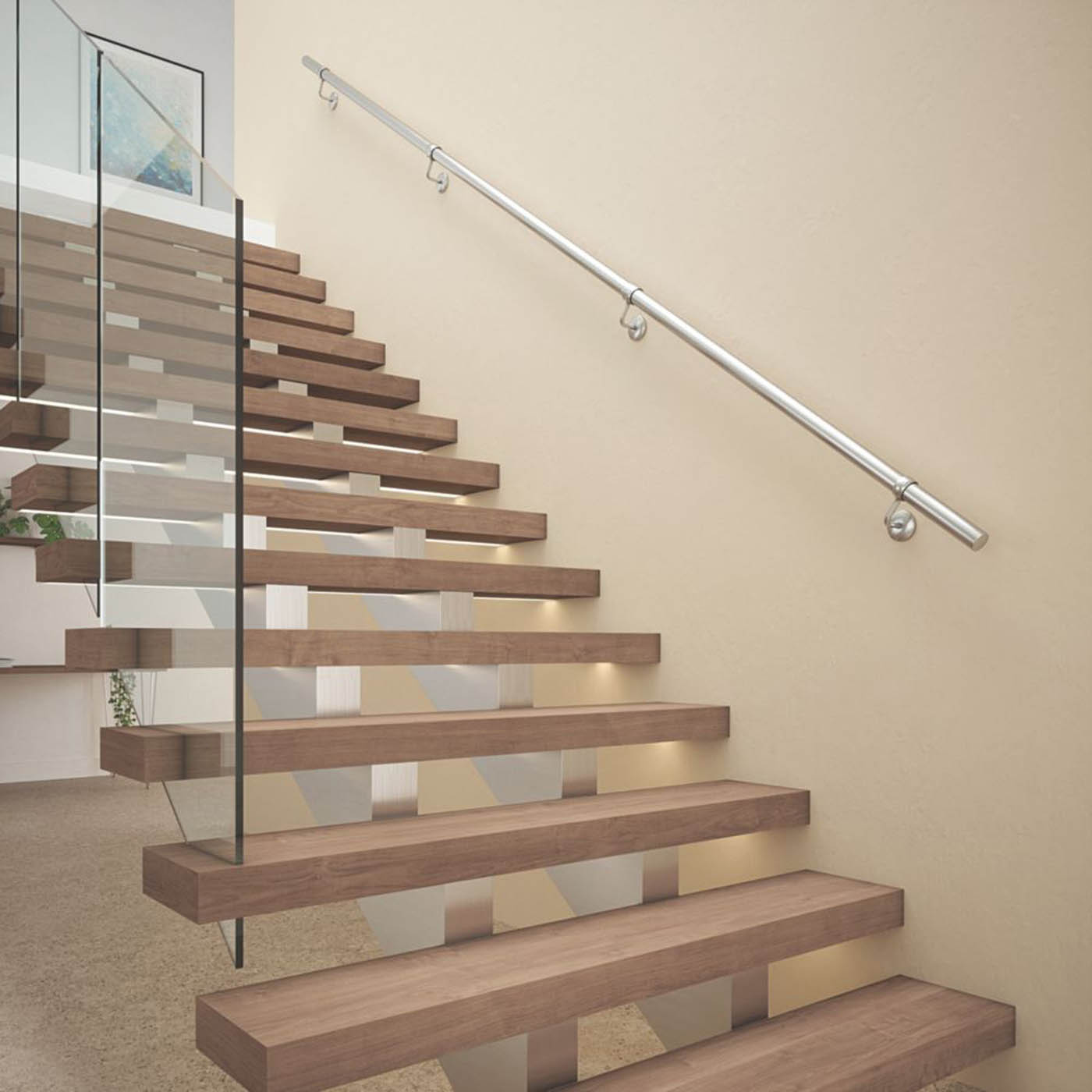 Rothley  Steel Handrail Kit Brushed Silver 3600mm - Image 3