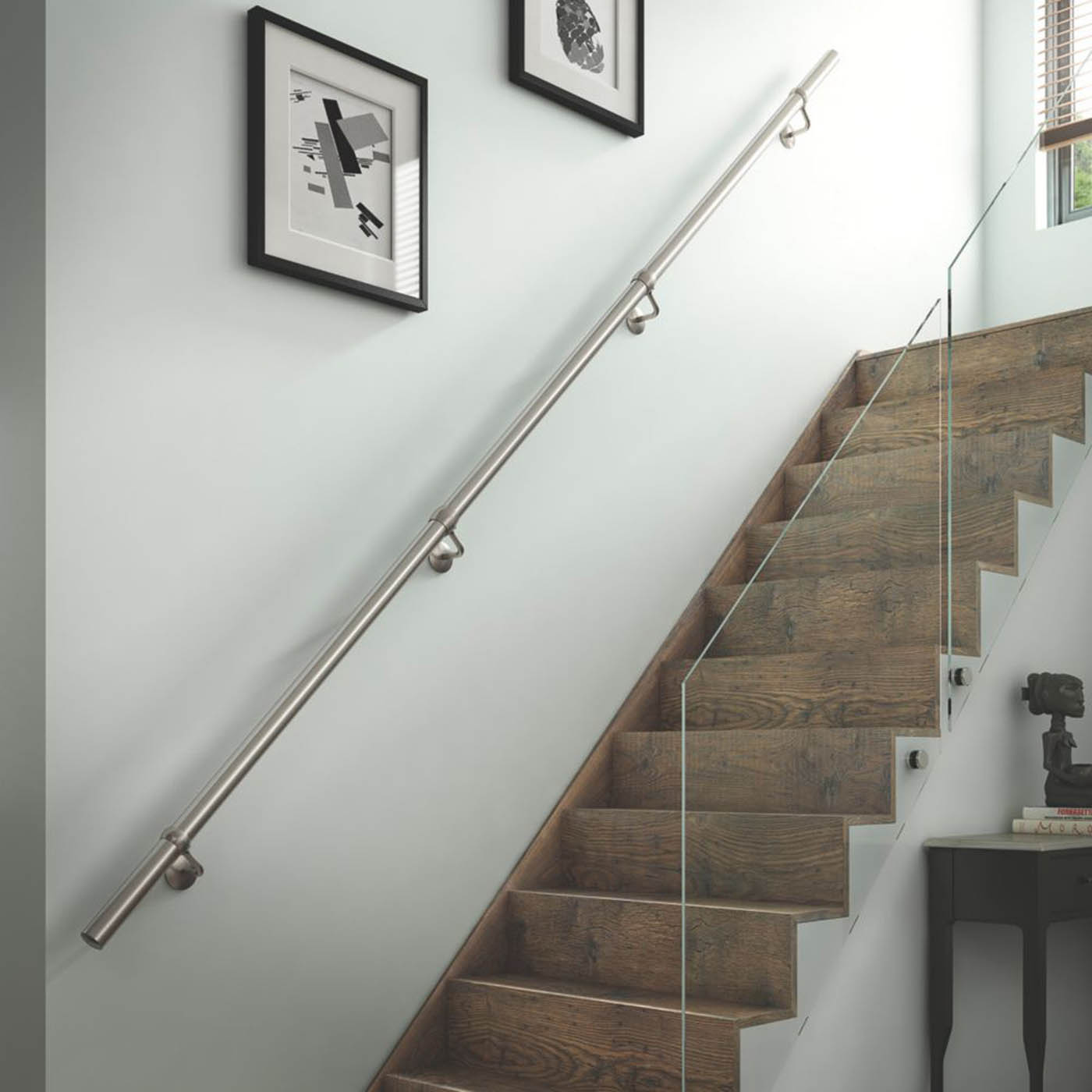 Rothley  Steel Handrail Kit Brushed Silver 3600mm - Image 5
