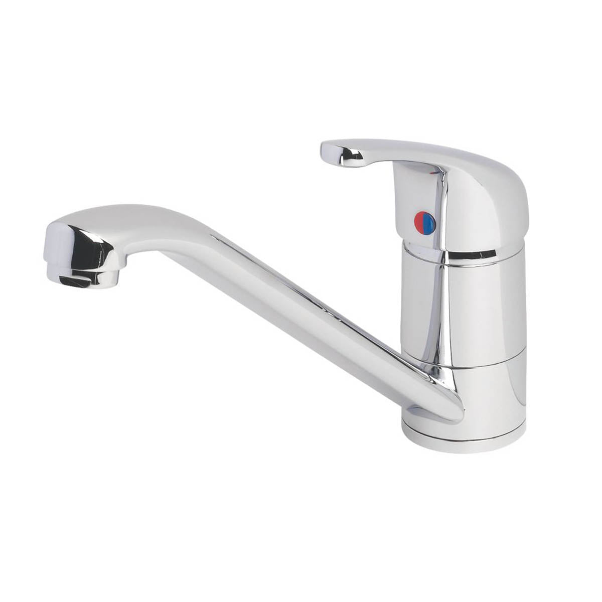 Swirl Kitchen Tap Mono Mixer Chrome Single Lever Swivel Spout Modern Faucet - Image 1