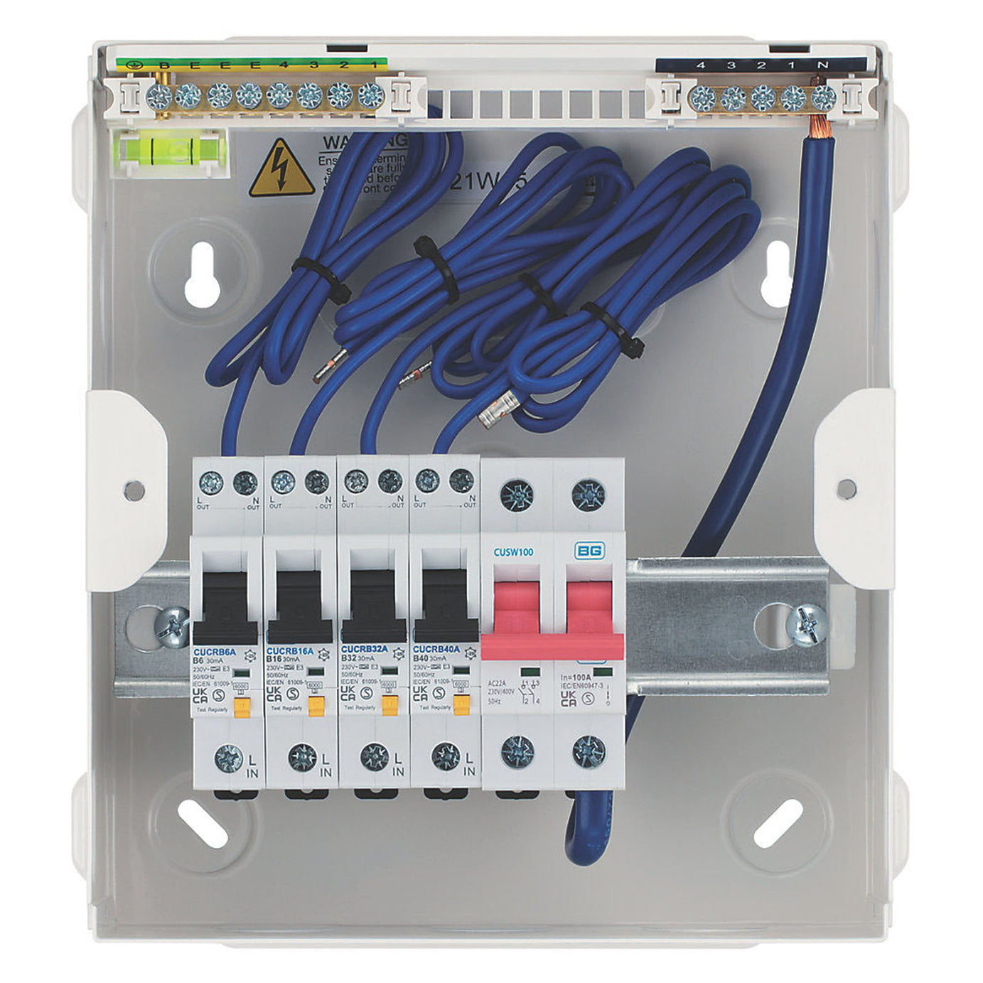 British General Consumer Unit 6 Module 4 Way Populated Fortress Main Switch - Image 4