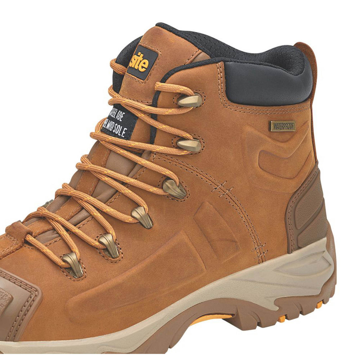 Site Safety Boots Mens Standard Fit Brown Waterproof Work Shoes Steel Toe Size 7 - Image 6